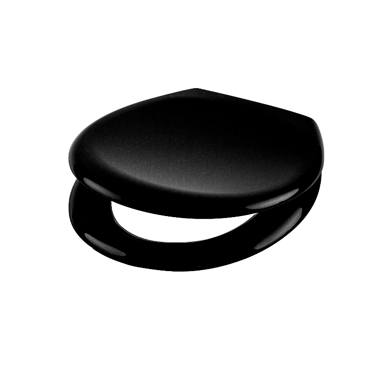 Svart toalettsits universal - BĂST. CC-mĂ„tt: 75-176mm LĂ€ngd: 409-459mm Bredd: 374mm