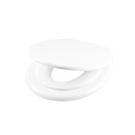 Vit toalettsits universal anpassade för barn - BĂST. CC-mĂ„tt: 76-174mm LĂ€ngd: 405-454mm Bredd: 369mm