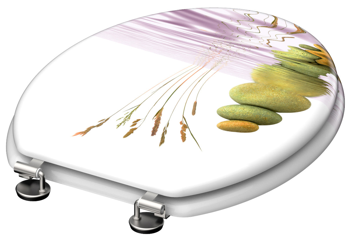 Mönstrad toalettsits universal med trÀkÀrna - BRA. CC-mÄtt: 125-175mm LÀngd: 430-455mm Bredd: 370mm.