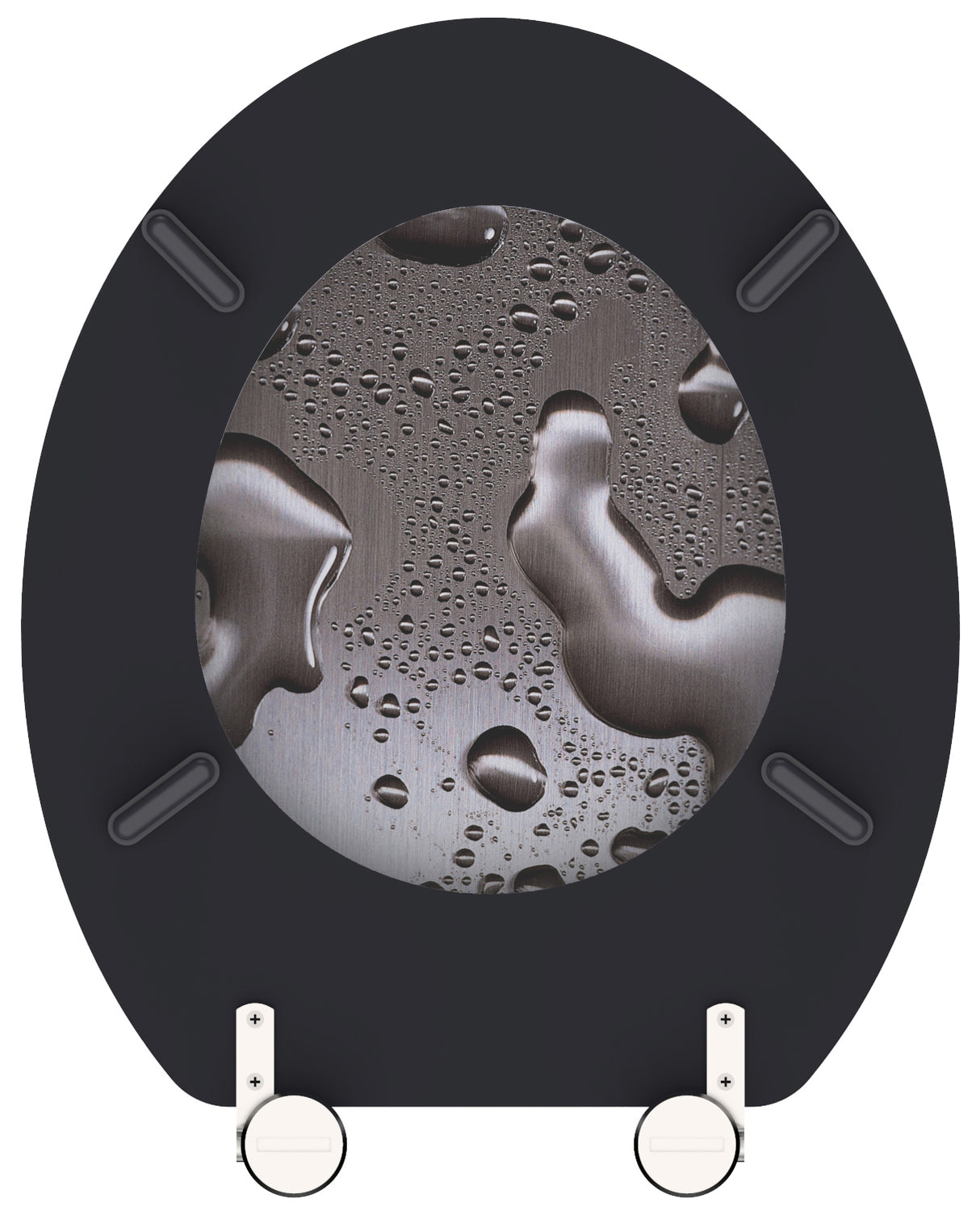 Mönstrad toalettsits universal med trÀkÀrna - BRA. CC-mÄtt: 125-175mm LÀngd: 430-455mm Bredd: 370mm.