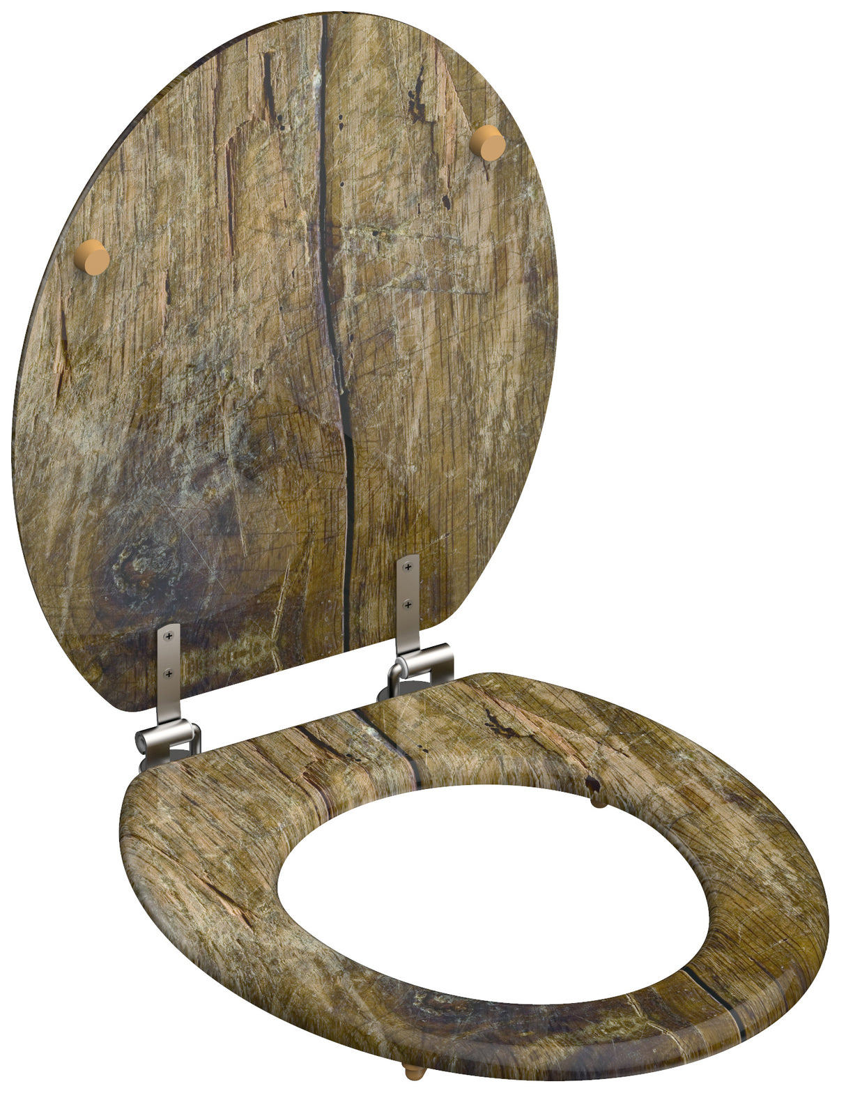 Mönstrad toalettsits universal med trÀkÀrna - BRA. CC-mÄtt: 125-175mm LÀngd: 430-455mm Bredd: 370mm.