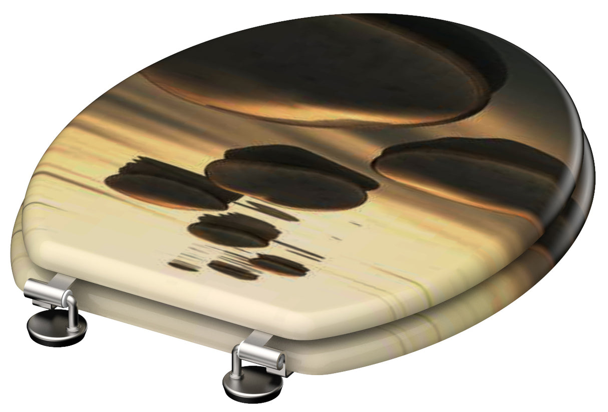 Mönstrad toalettsits universal med trÀkÀrna - BRA. CC-mÄtt: 125-175mm LÀngd: 430-455mm Bredd: 370mm.