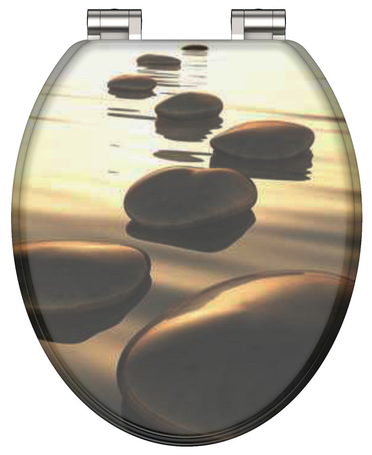 Mönstrad toalettsits universal med trĂ€kĂ€rna - BĂTTRE. CC-mĂ„tt: 130-185mm LĂ€ngd: 425-475mm Bredd: 375mm.