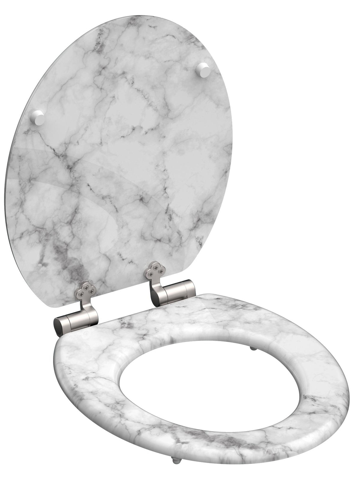 Mönstrad toalettsits universal med trĂ€kĂ€rna - BĂTTRE. CC-mĂ„tt: 130-185mm LĂ€ngd: 425-475mm Bredd: 375mm.