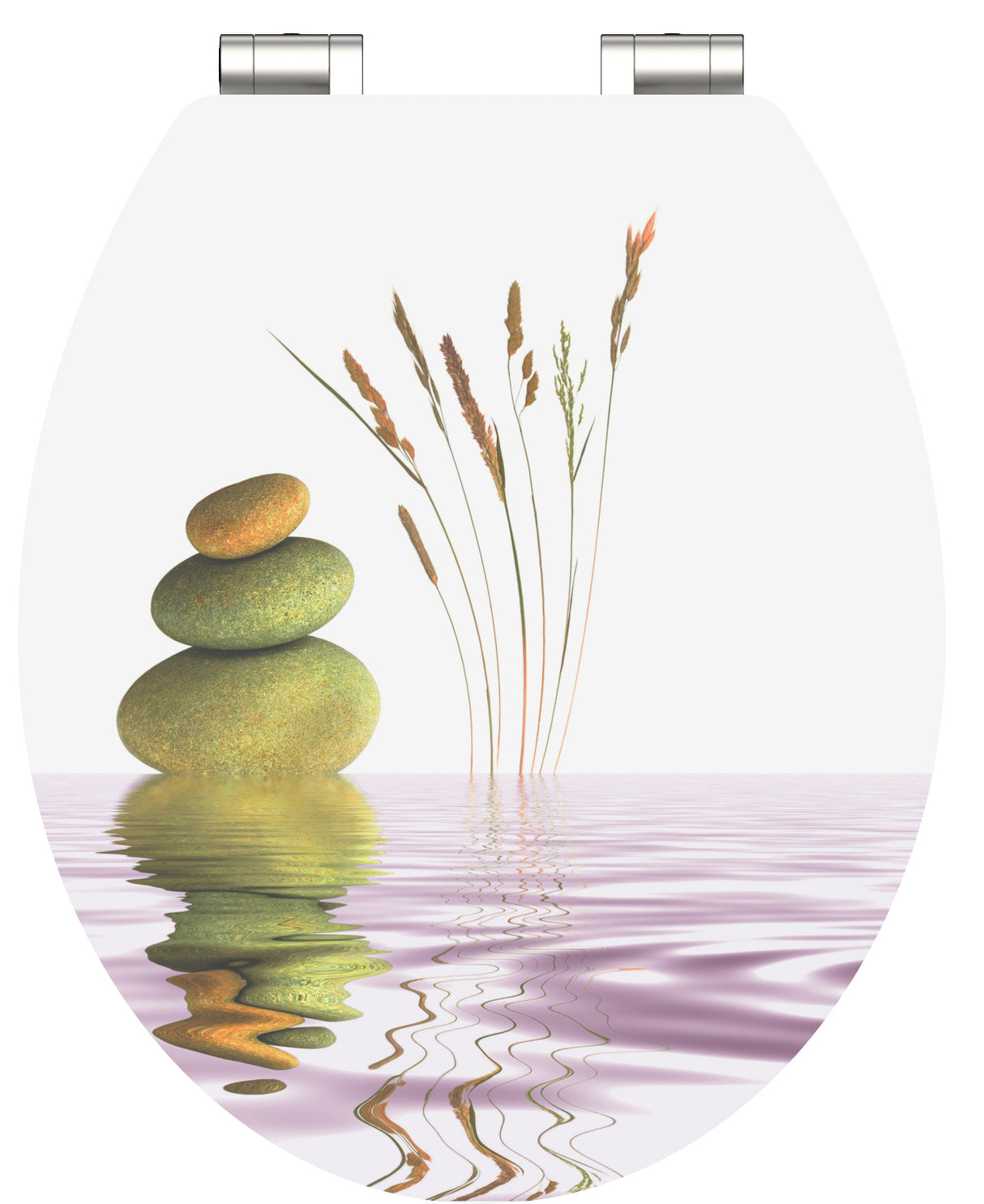 Högblank mönstrad toalettsits universal med trĂ€kĂ€rna - BĂTTRE. CC-mĂ„tt: 130-185mm LĂ€ngd: 425-475mm Bredd: 370mm.