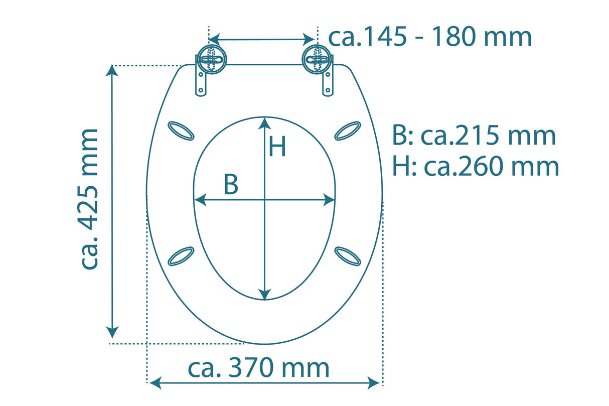 Toalettsits universal i Bambu - BĂTTRE. CC-mĂ„tt: 145-180mm LĂ€ngd: 425mm Bredd: 370mm.