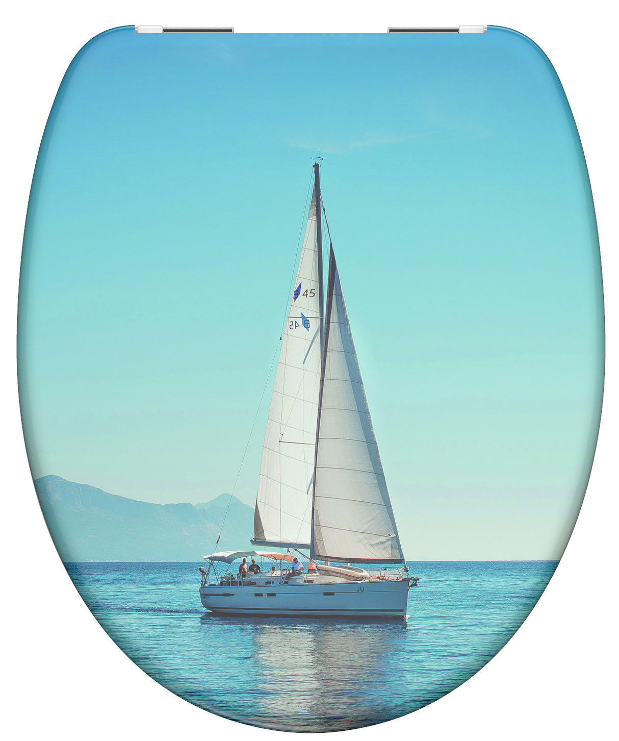 Mönstrad toalettsits universal i Duroplast - BĂTTRE. CC-mĂ„tt: 125-210mm LĂ€ngd: 425-435mm Bredd: 373mm.