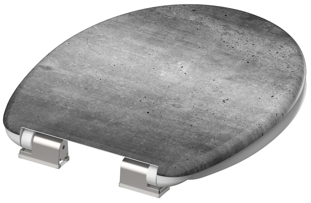 Mönstrad toalettsits universal i Duroplast - BĂTTRE. CC-mĂ„tt: 90-170mm LĂ€ngd: 425-435mm Bredd: 373mm.