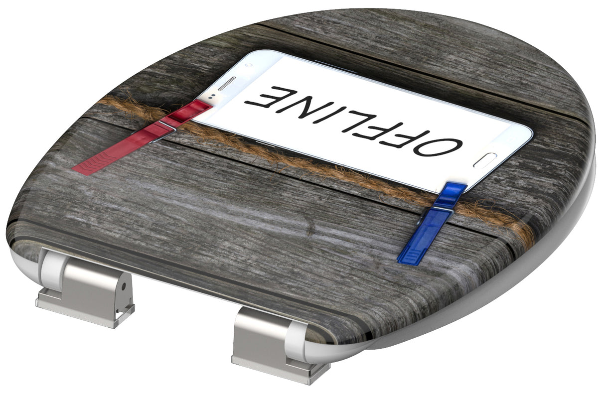 Mönstrad toalettsits universal i Duroplast - BĂTTRE. CC-mĂ„tt: 125-210mm LĂ€ngd: 425-435mm Bredd: 373mm.