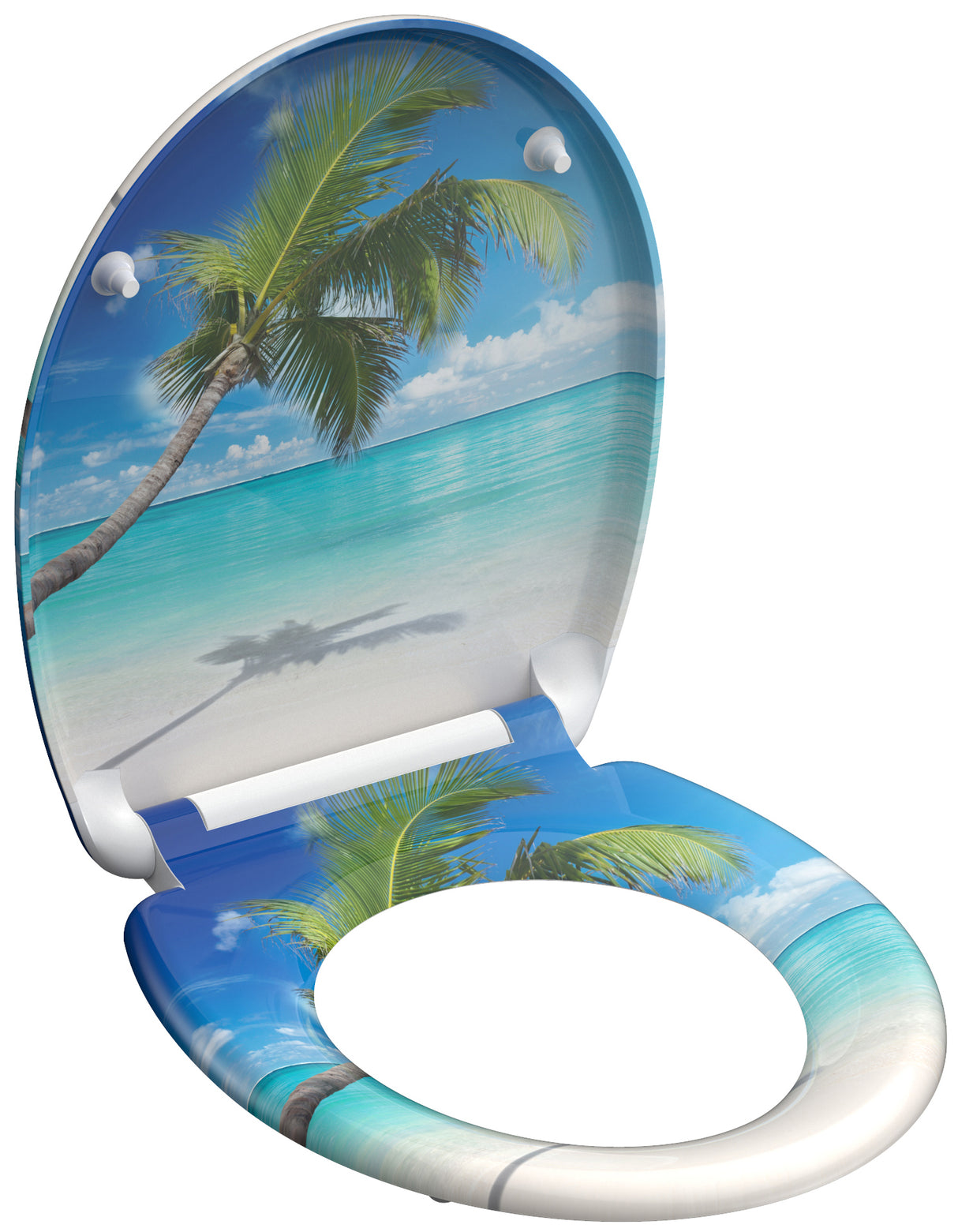 Mönstrad toalettsits universal i Duroplast - BĂST. CC-mĂ„tt: 90-190mm LĂ€ngd: 405-460mm Bredd: 375mm.