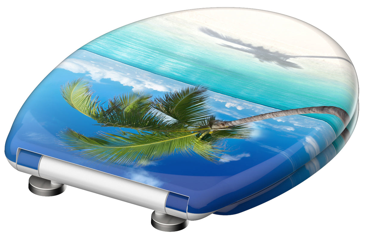 Mönstrad toalettsits universal i Duroplast - BĂST. CC-mĂ„tt: 90-190mm LĂ€ngd: 405-460mm Bredd: 375mm.