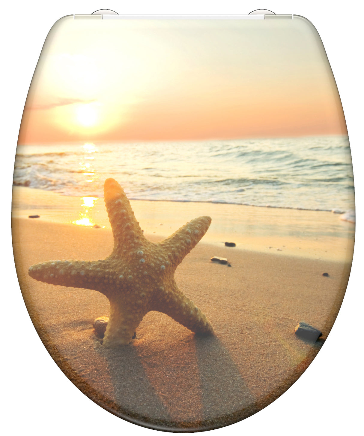 Mönstrad toalettsits universal i Duroplast - BĂST. CC-mĂ„tt: 90-190mm LĂ€ngd: 405-460mm Bredd: 375mm.