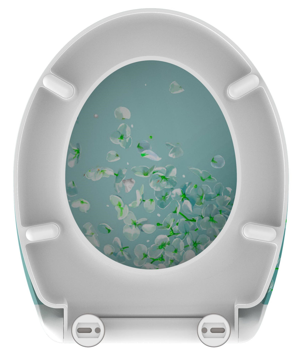 Mönstrad toalettsits universal i Duroplast - BĂST. CC-mĂ„tt: 90-190mm LĂ€ngd: 405-460mm Bredd: 375mm.