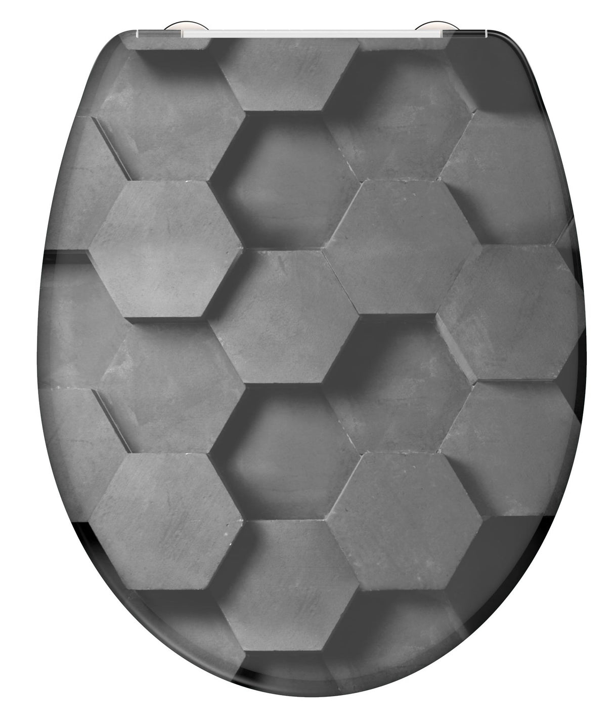 Mönstrad toalettsits universal i Duroplast - BÄST. CC-mått: 60-160mm Längd: 405-460mm Bredd: 375mm.