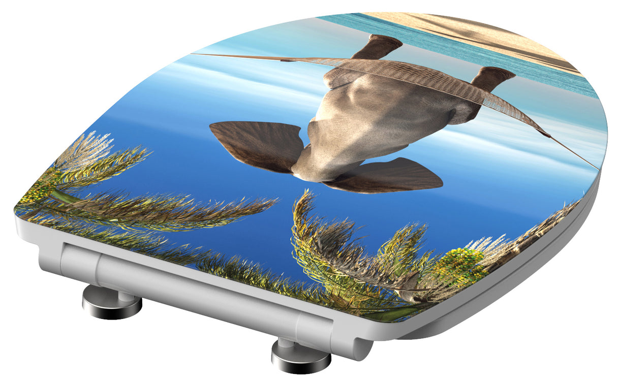 Högblank mönstrad toalettsits universal i Duroplast - BĂST. CC-mĂ„tt: 90-190mm LĂ€ngd: 435-490mm Bredd: 374mm.