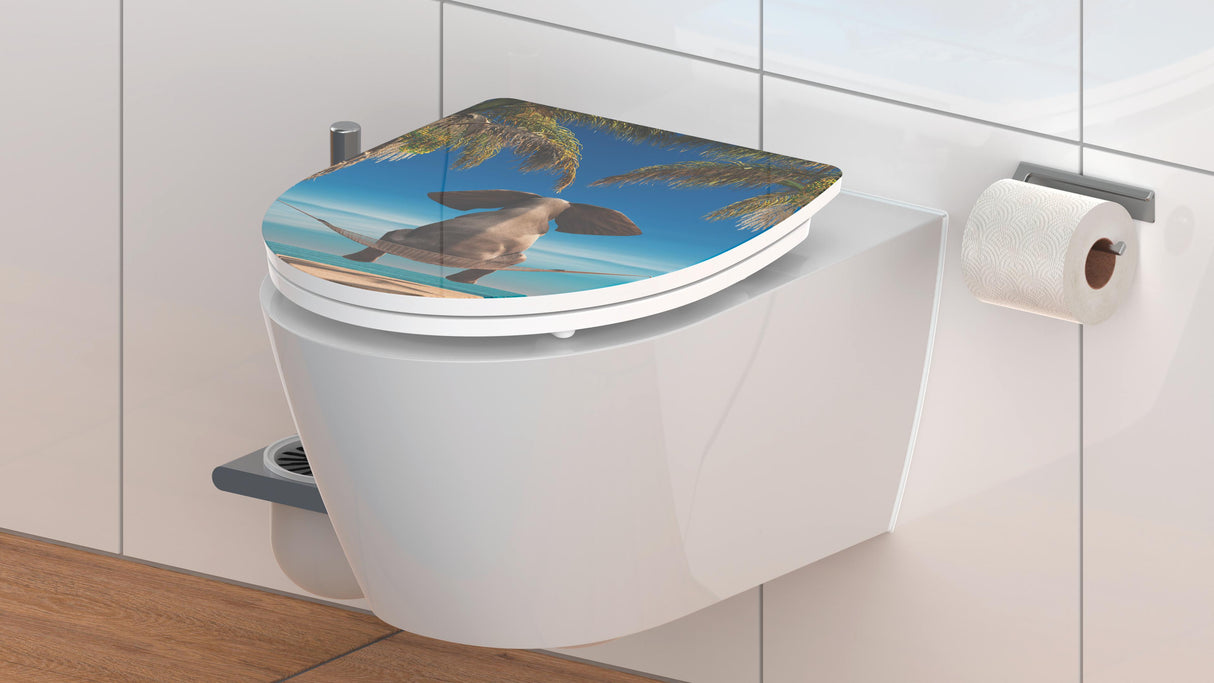 Högblank mönstrad toalettsits universal i Duroplast - BĂST. CC-mĂ„tt: 90-190mm LĂ€ngd: 435-490mm Bredd: 374mm.