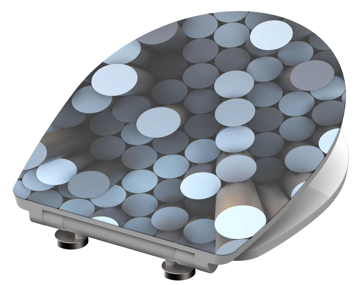 Högblank mönstrad toalettsits universal i Duroplast - BĂST. CC-mĂ„tt: 90-190mm LĂ€ngd: 435-490mm Bredd: 374mm.