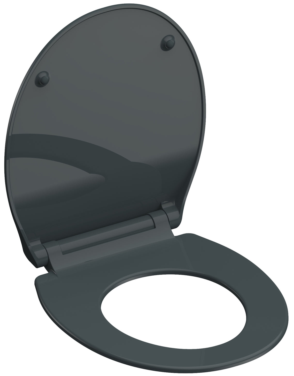 Antracit slimmad toalettsits universal i Duroplast - BĂST. CC-mĂ„tt: 70-190mm LĂ€ngd: 415-455mm Bredd: 380mm.