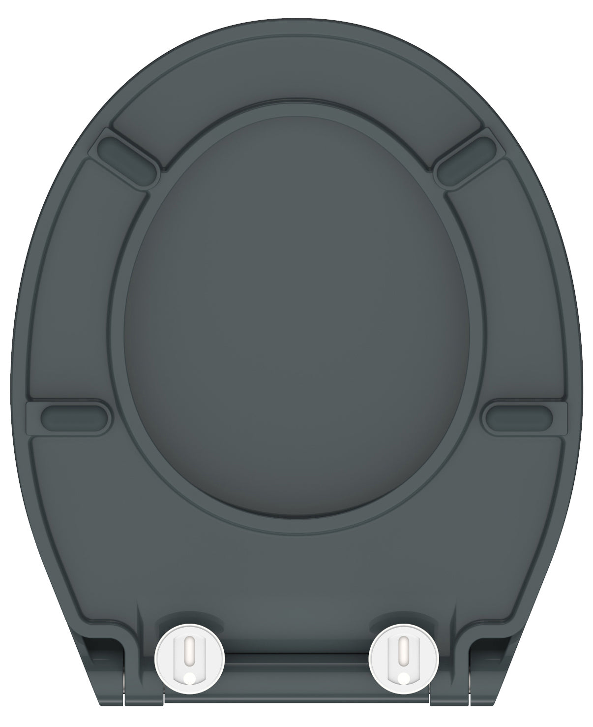 Antracit slimmad toalettsits universal i Duroplast - BĂST. CC-mĂ„tt: 70-190mm LĂ€ngd: 415-455mm Bredd: 380mm.