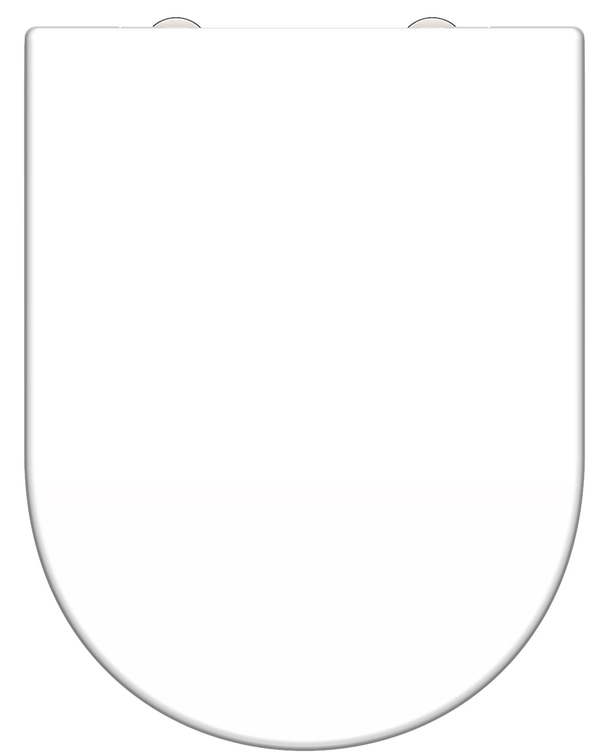 Vit toalettsits D-formad universal i Duroplast - BĂST. CC-mĂ„tt: 90-190mm LĂ€ngd: 425-480mm Bredd: 345mm.