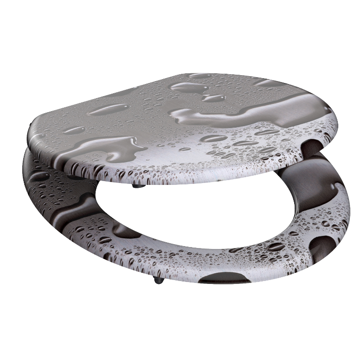 Mönstrad toalettsits universal med trÀkÀrna - BRA. CC-mÄtt: 125-175mm LÀngd: 430-455mm Bredd: 370mm.