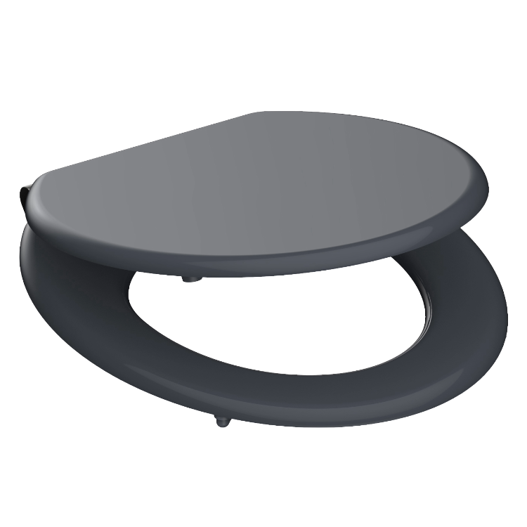 Antracit toalettsits universal med trĂ€kĂ€rna - BĂTTRE. CC-mĂ„tt: 130-185mm LĂ€ngd: 425-475mm Bredd: 375mm.