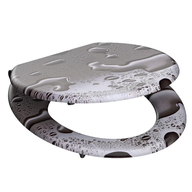 Mönstrad toalettsits universal med trĂ€kĂ€rna - BĂTTRE. CC-mĂ„tt: 130-185mm LĂ€ngd: 425-475mm Bredd: 375mm.