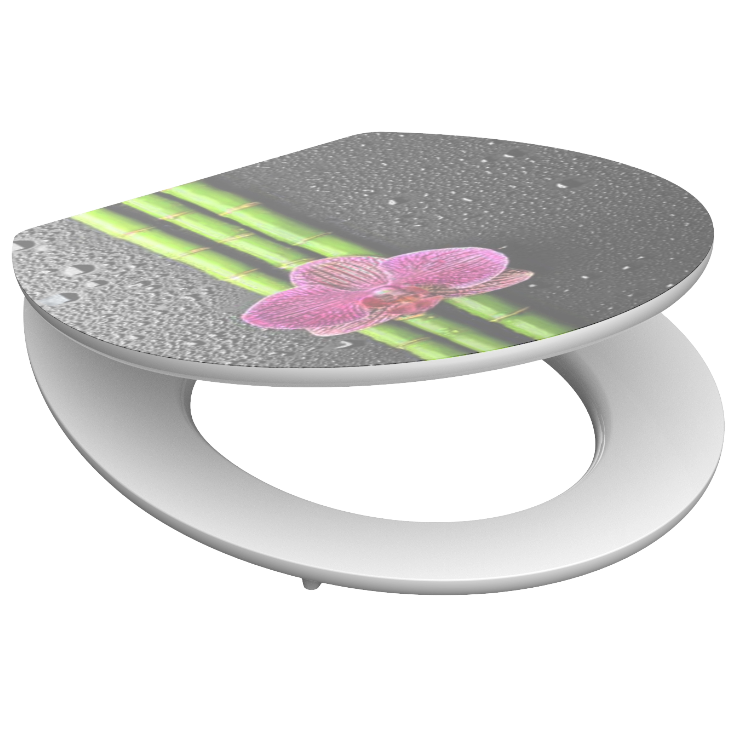 Högblank mönstrad toalettsits universal med trĂ€kĂ€rna - BĂTTRE. CC-mĂ„tt: 130-185mm LĂ€ngd: 425-475mm Bredd: 370mm.