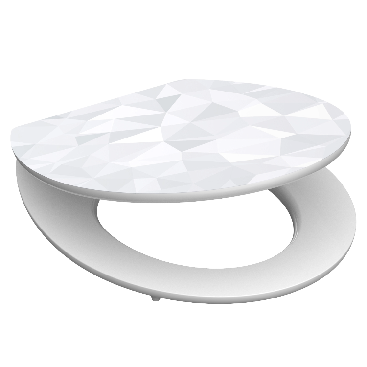 Högblank mönstrad toalettsits universal med trĂ€kĂ€rna - BĂTTRE. CC-mĂ„tt: 130-185mm LĂ€ngd: 425-475mm Bredd: 370mm.