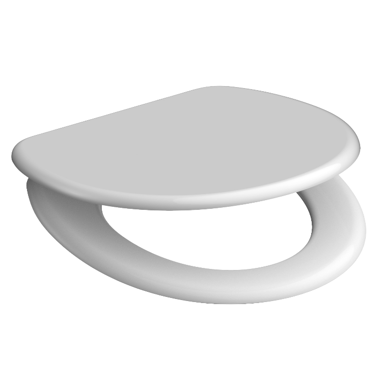 Vit toalettsits universal i Duroplast - BĂTTRE. CC-mĂ„tt: 125-210mm LĂ€ngd: 425-435mm Bredd: 373mm.