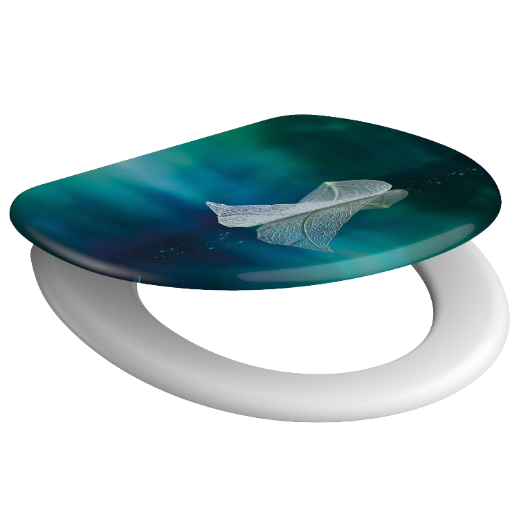 Mönstrad toalettsits universal i Duroplast - BĂTTRE. CC-mĂ„tt: 125-210mm LĂ€ngd: 425-435mm Bredd: 373mm.