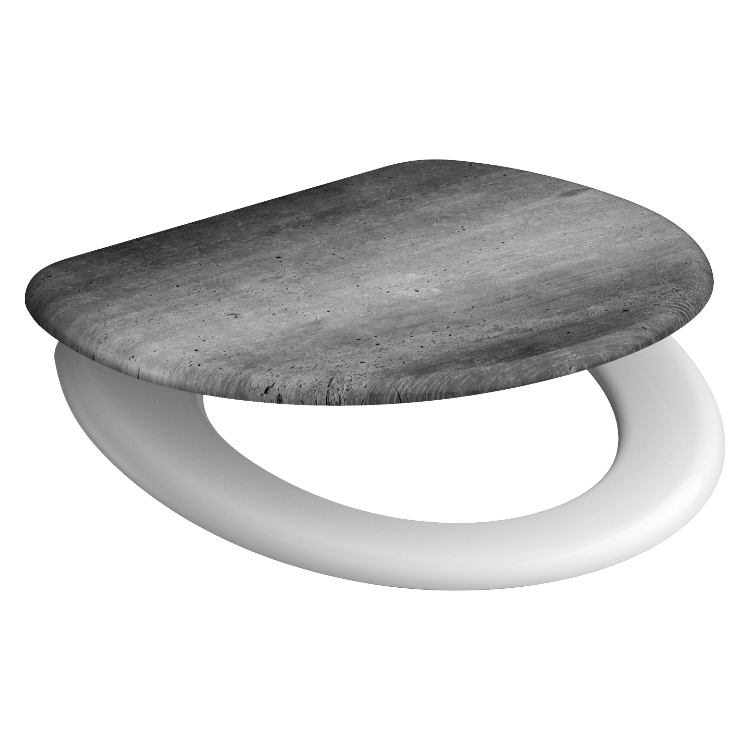 Mönstrad toalettsits universal i Duroplast - BĂTTRE. CC-mĂ„tt: 90-170mm LĂ€ngd: 425-435mm Bredd: 373mm.