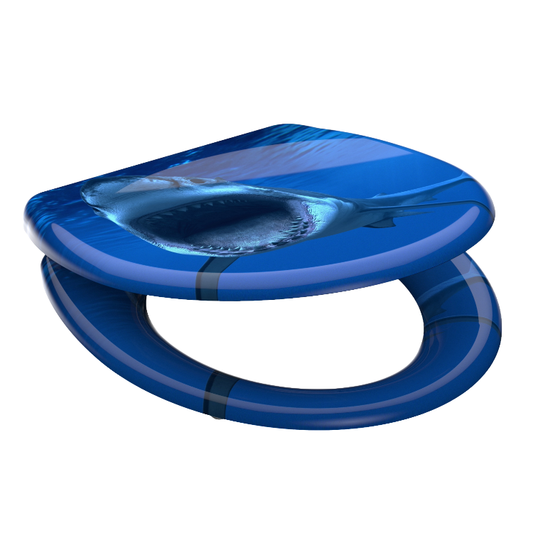 Mönstrad toalettsits universal i Duroplast - BĂST. CC-mĂ„tt: 90-190mm LĂ€ngd: 405-460mm Bredd: 375mm.