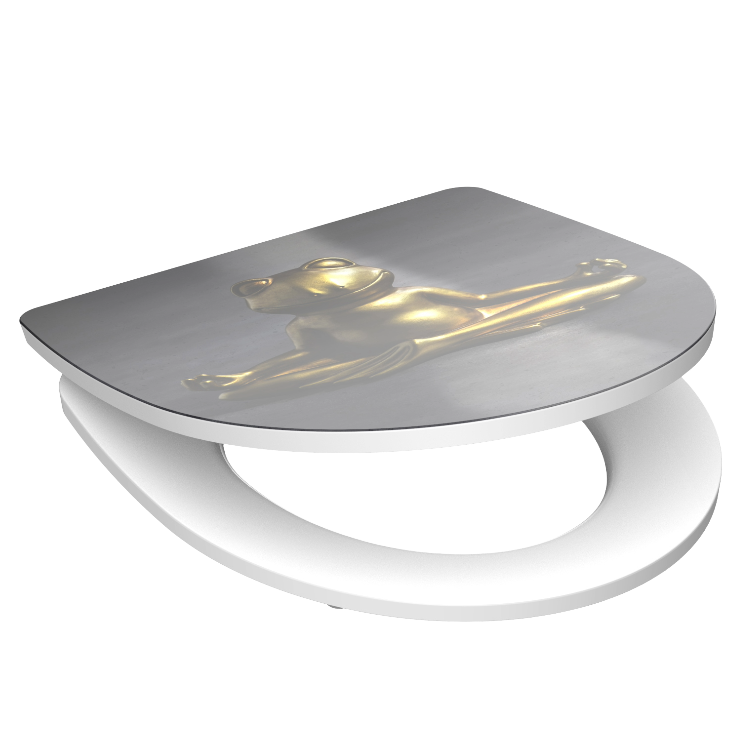 Högblank mönstrad toalettsits universal i Duroplast - BĂST. CC-mĂ„tt: 90-190mm LĂ€ngd: 435-490mm Bredd: 374mm.