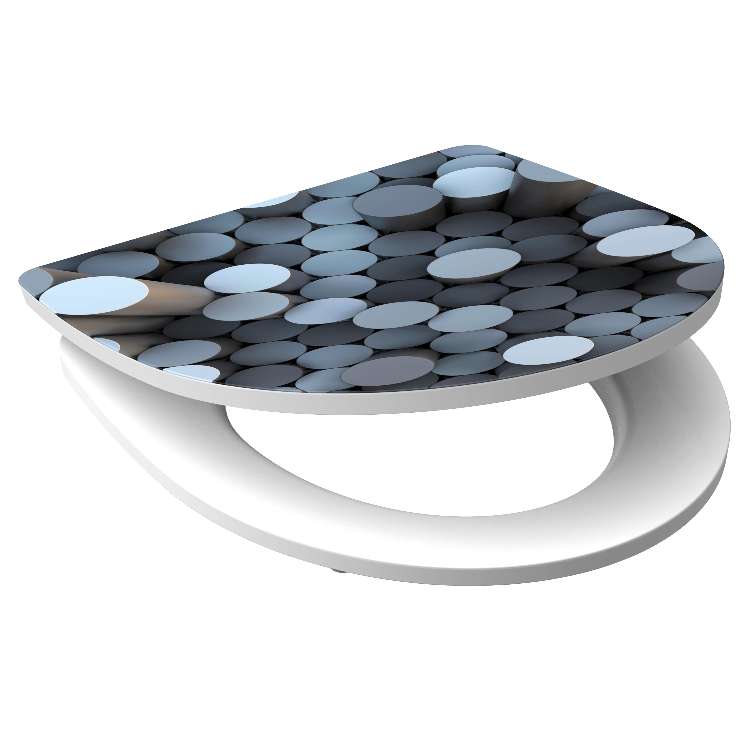 Högblank mönstrad toalettsits universal i Duroplast - BĂST. CC-mĂ„tt: 90-190mm LĂ€ngd: 435-490mm Bredd: 374mm.