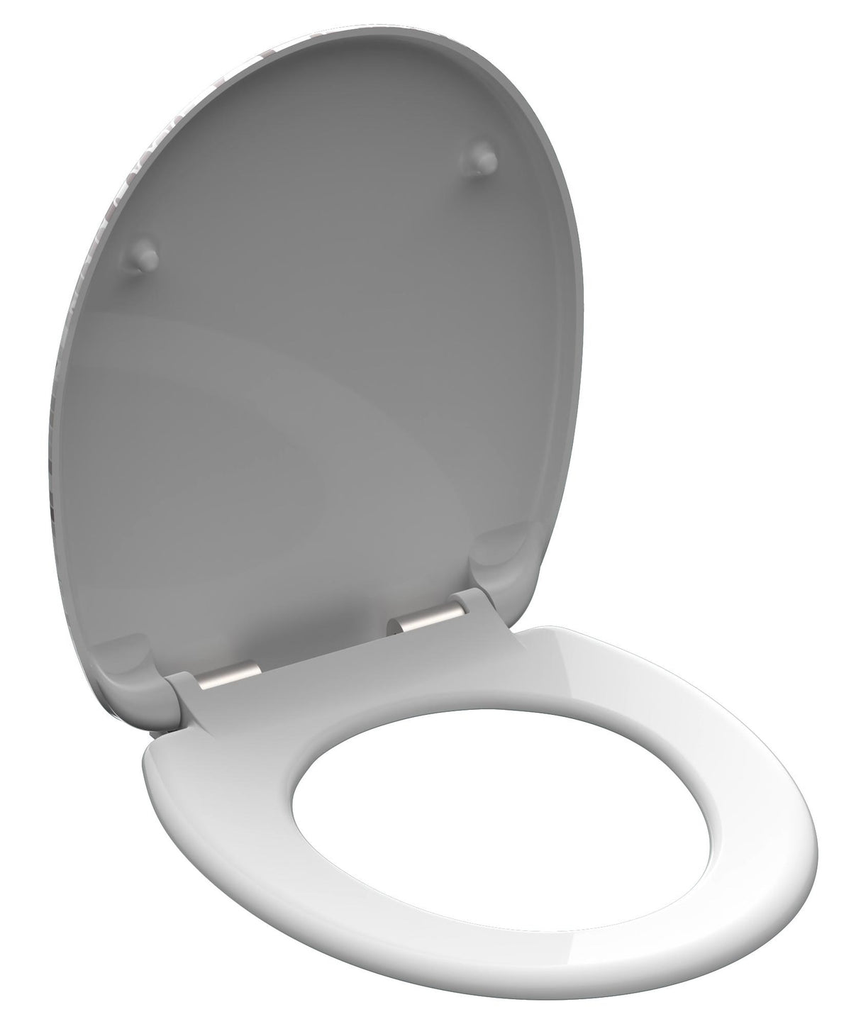 Mönstrad toalettsits universal i Duroplast - BĂTTRE. CC-mĂ„tt: 125-210mm LĂ€ngd: 445mm Bredd: 372mm.