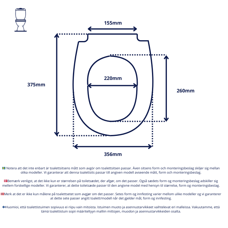 Vit toalettsits för IDO (Kort modell) - BĂTTRE