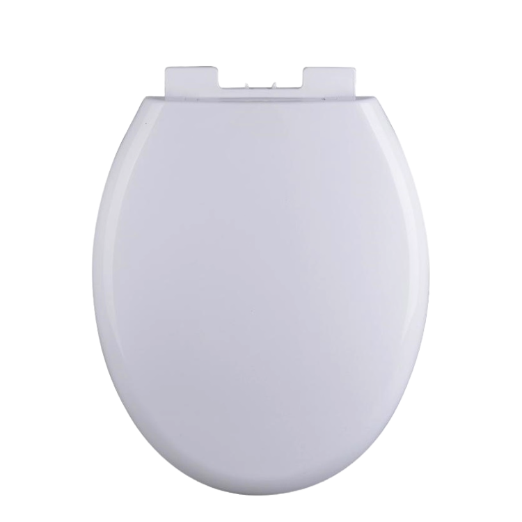 Vit toalettsits universal i Termoplast - BĂTTRE. CC-mĂ„tt: 125-165mm LĂ€ngd: 420-445mm Bredd: 370mm.