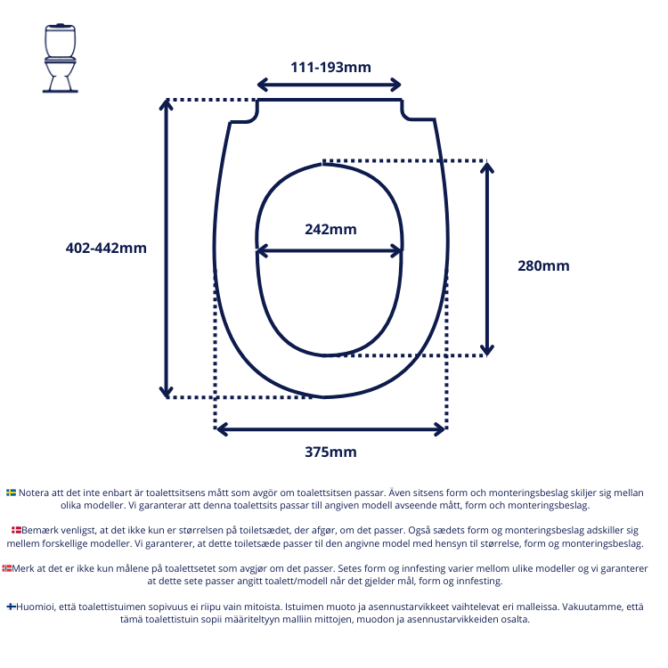 Svart toalettsits för Gustavsberg - BĂST