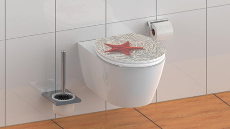 Högblank mönstrad toalettsits universal med träkärna - BÄTTRE. CC-mått: 130-185mm Längd: 425-475mm Bredd: 370mm.