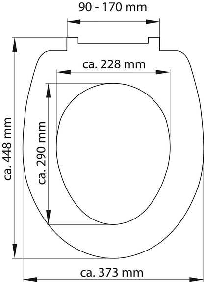 Mönstrad toalettsits universal i Duroplast - BÄTTRE. CC-mått: 90-170mm Längd: 425-435mm Bredd: 373mm.