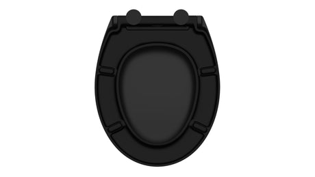 Mattsvart toalettsits universal i Duroplast - BÄST. CC-mått: 89-191mm Längd: 415-455mm Bredd: 371mm.