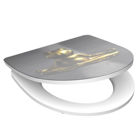 Högblank mönstrad toalettsits universal i Duroplast - BÄST. CC-mått: 90-190mm Längd: 435-490mm Bredd: 374mm.