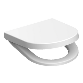 Vit toalettsits D-formad universal i Duroplast - BÄST. CC-mått: 60-160mm Längd: 425-480mm Bredd: 345mm.
